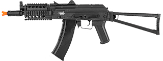 Lancer Tactical LT-07R AKS-74U RIS AEG Metal Gear, ABS Body, Side Folding Stock, 45 Degree Rail Mount
