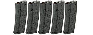 D-HM1VB HEXMAG LICENSED AIRSOFT MAG 120RDS (BK), 5 PCS PACK