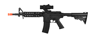 WELL D99 LPEG FULL-AUTO M4 RIS AEG AIRSOFT RIFLE W/ MOCK SCOPE (BLACK)