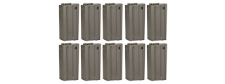 ARES-MAG-B001-G 10 PACK 20 ROUND LOW CAPACITY AIRSOFT M4/M16 MAGAZINES (GRAY)