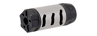Airsoft Muzzle Compensator [14mm CCW] (SILVER / BLACK)