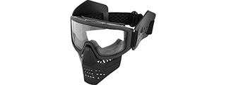 Lancer Tactical Ventilated Airsoft Full Face Mask [Clear Lens] (BLACK)