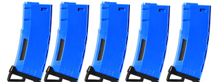 Lancer Tactical 130 Round High Speed Mid-Cap Magazine Pack of 5 (Blue)