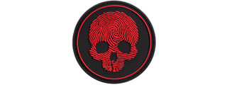 Fingerprint Skull PVC Patch (Color: Black / Red)