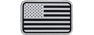 US Flag Forward PVC Patch (Color: Black and White) US Flag Forward PVC Patch (Color: Black and White)