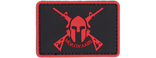 Molon Labe Spartan with Two Rifles PVC Patch (Color: Red) Molon Labe Spartan with Two Rifles PVC Patch (Color: Red)