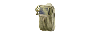 Code 11 Pocket Pouch with U.S. Flag Patch (Color: OD Green)