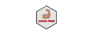 Hexagon PVC Patch Covid Free White Muscle Hexagon PVC Patch Covid Free White Muscle