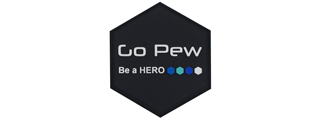 Hexagon PVC Patch GoPew, Be a Hero