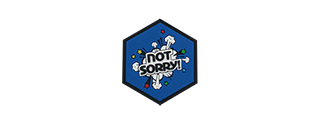 Hexagon PVC Patch "Not Sorry" Blue Hexagon PVC Patch "Not Sorry" Blue