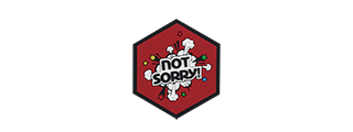 Hexagon PVC Patch "Not Sorry" Red Hexagon PVC Patch "Not Sorry" Red