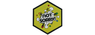 Hexagon PVC Patch "Not Sorry" Yellow Hexagon PVC Patch "Not Sorry" Yellow
