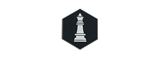Hex PVC Patch White Queen Chess Piece Hex PVC Patch White Queen Chess Piece