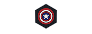 Hexagon PVC Patch Red Captain America Shield Hexagon PVC Patch Red Captain America Shield