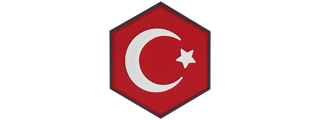 Hexagon PVC Patch Turkey Flag Hexagon PVC Patch Turkey Flag