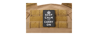 3D "Keep Calm and Carry On" PVC Morale Patch (Color: White) 3D "Keep Calm and Carry On" PVC Morale Patch (Color: White)