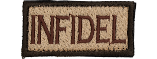 Infidel Embroidered Patch (Color: Tan) Infidel Embroidered Patch (Color: Tan)
