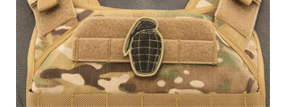 Embroidered Grenade Shape Patch w/ Green Background Embroidered Grenade Shape Patch w/ Green Background