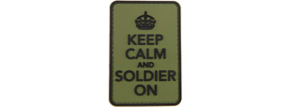 "Keep Calm and Carry On" PVC Patch (Color: OD Green) "Keep Calm and Carry On" PVC Patch (Color: OD Green)