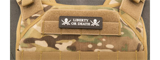 Liberty or Death Pirate Skull PVC Patch (Color: Black) Liberty or Death Pirate Skull PVC Patch (Color: Black)