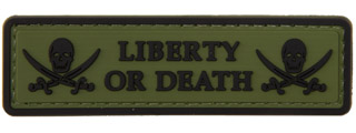 Liberty or Death Pirate Skull PVC Patch (Color: OD Green) Liberty or Death Pirate Skull PVC Patch (Color: OD Green)