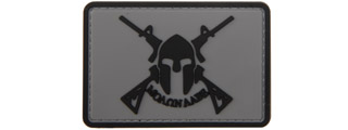 Molon Labe Spartan with Two Rifles PVC Patch (Color: Gray) Molon Labe Spartan with Two Rifles PVC Patch (Color: Gray)