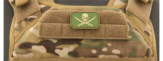 Pirate Skull PVC Patch (Color: Green) Pirate Skull PVC Patch (Color: Green)