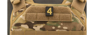 Number 4 PVC Patch (Color: Tan)
