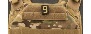Number 9 PVC Patch (Color: Tan) Number 9 PVC Patch (Color: Tan)