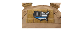 US Flag Map with Blue Line PVC Morale Patch US Flag Map with Blue Line PVC Morale Patch
