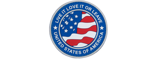 Round US Flag "Live it, Love It, or Leave It" PVC Patch (Blue Version) Round US Flag "Live it, Love It, or Leave It" PVC Patch (Blue Version)