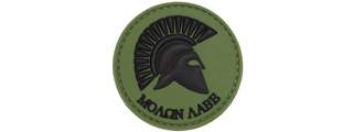 Round Molon Labe with Rifle PVC Patch (Color: OD Green) Round Molon Labe with Rifle PVC Patch (Color: OD Green)
