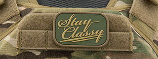 "Stay Classy" Swat PVC Patch (Color: Olive Green)