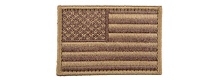Embroidered Forward US Flag Patch (Color: Coyote Tan) Embroidered Forward US Flag Patch (Color: Coyote Tan)