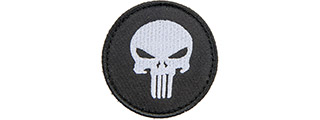 Embroidered Round Punisher Patch (Color: Black and White) Embroidered Round Punisher Patch (Color: Black and White)