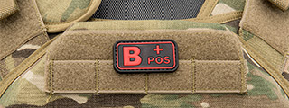 B-Positive Blood Type PVC Patch (Color: Black and Red) B-Positive Blood Type PVC Patch (Color: Black and Red)