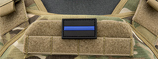 Small Thin Blue Line PVC Patch (Color: Black and Blue) Small Thin Blue Line PVC Patch (Color: Black and Blue)