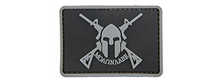 Molon Labe Spartan with Two Rifles PVC Patch (Color: Black) Molon Labe Spartan with Two Rifles PVC Patch (Color: Black)