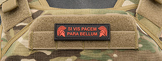Molon Labe "Si Vis Pacem Para Bellum" PVC Patch (Color: Red) Molon Labe "Si Vis Pacem Para Bellum" PVC Patch (Color: Red)
