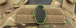 Grenade w/ Green Background PVC Patch (Color: Black) Grenade w/ Green Background PVC Patch (Color: Black)