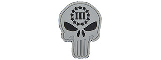 Punisher with Three Percenter PVC Patch (Color: Light Gray) Punisher with Three Percenter PVC Patch (Color: Light Gray)
