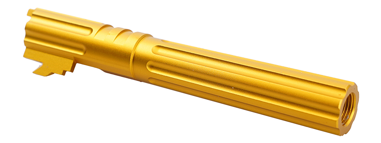 Atlas Custom Works 5.1 Inch Aluminum Straight Fluted Outer Barrel for TM Hicapa M11 CW GBBP (Gold) Atlas Custom Works 5.1 Inch Aluminum Straight Fluted Outer Barrel for TM Hicapa M11 CW GBBP (Gold)