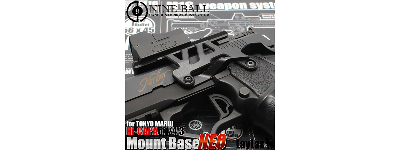 Laylax Aluminum Custom Neo Scope Mount Base for Tokyo Marui Hi-Capa 5.1 & 4.3 Series GBB Pistols (Color: Black)