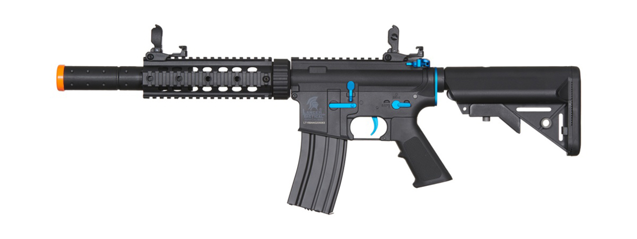 Lancer Tactical Gen 2 M4 SD Carbine Airsoft AEG Rifle with Mock Suppressor (Black / Blue)(No Battery and Charger)