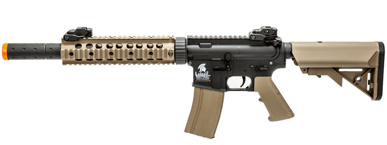 Lancer Tactical Gen 2 10" Nylon Polymer M4 Airsoft AEG with Mock Suppressor (Two-Tone)(No Battery and Charger)