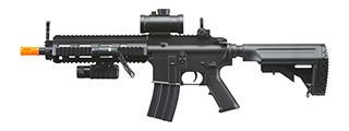 Double Eagle M804A2 LPEG Airsoft Gun with Red Dot Sight and PEQ Box - (Black)