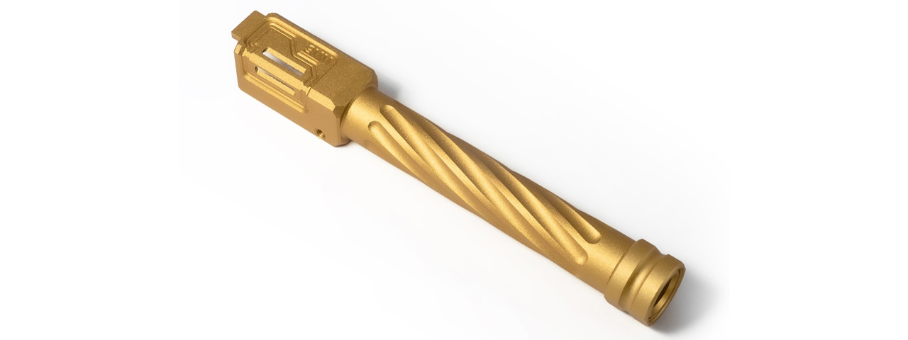TTI Airsoft Fixed Outer Barrel for Marui G17 / G18 Gen3 Spec & WE G-Series GBB Airsoft - Type A - (Gold) TTI Airsoft Fixed Outer Barrel for Marui G17 / G18 Gen3 Spec & WE G-Series GBB Airsoft - Type A - (Gold)