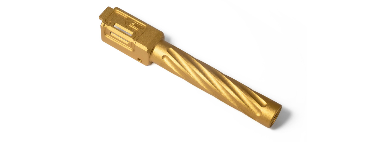 TTI Airsoft Fixed Outer Barrel for Marui G17 / G18 Gen3 Spec & WE G-Series GBB Airsoft - Type B - (Gold) TTI Airsoft Fixed Outer Barrel for Marui G17 / G18 Gen3 Spec & WE G-Series GBB Airsoft - Type B - (Gold)