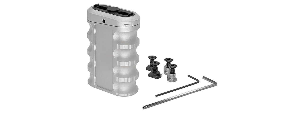 Atlas Custom Works 0-8 Multi-Angle Vertical Grip for KeyMod & M-LOK Rails - (Silver)