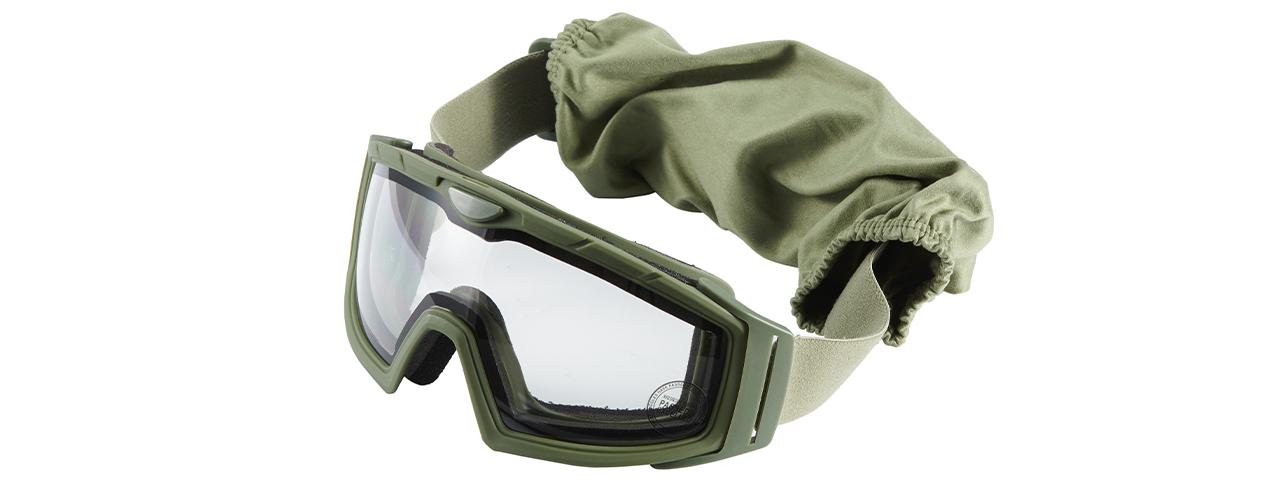 Lancer Tactical Rage Protective Green Airsoft Goggles (CLEAR LENS)
